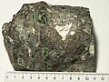 Diamond-bearing kimberlite, green pyroxene clasts